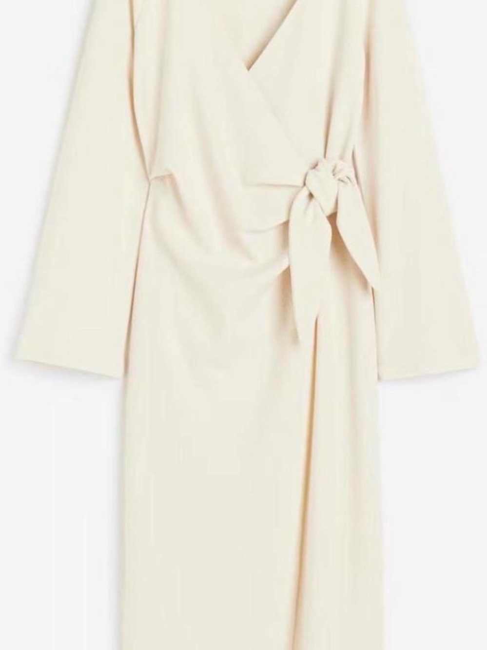Classic Cream h&m Wrap Dress with Side Knot